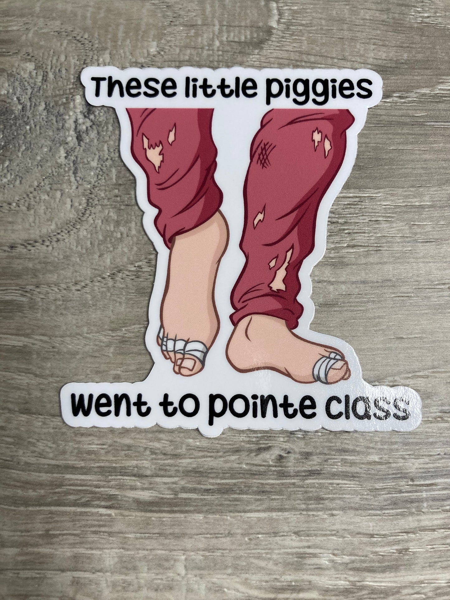These Little Piggies Went to Pointe Class V2 Vinyl Sticker