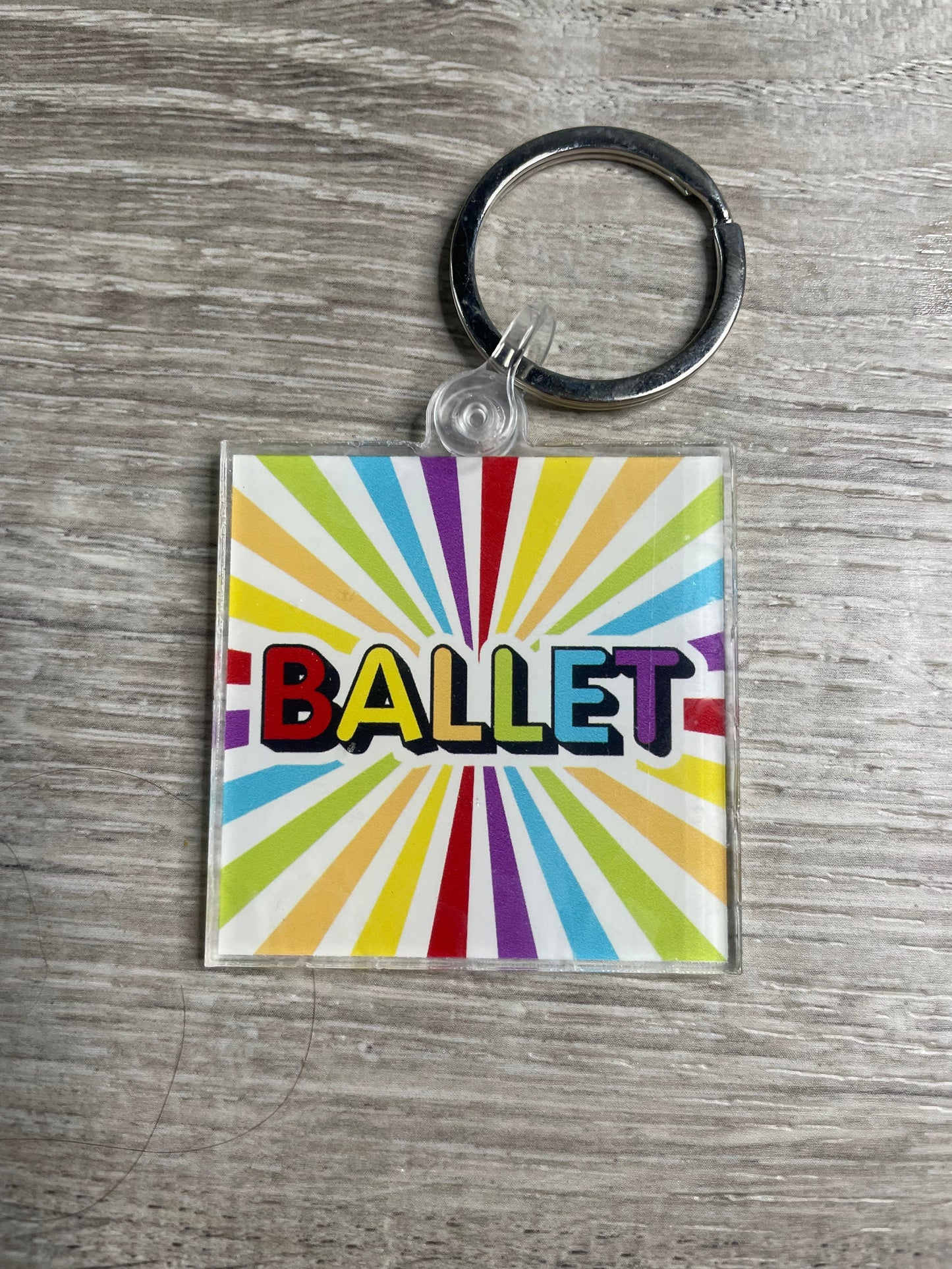 Ballet Rainbow Acrylic Key Chain, Dance Gift